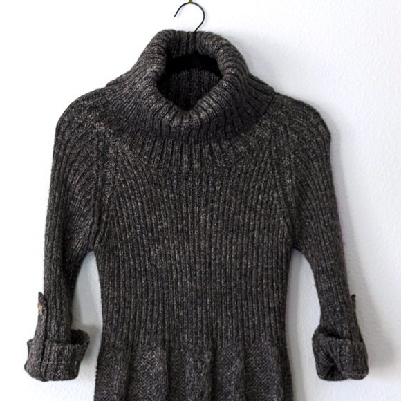 NWT Turtleneck Cable Knit Mini Sweater Dress - Picture 2 of 8